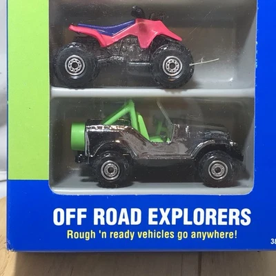 RARO 1994 HOT WHEELS JUEGO DE REGALO DE 5 AUTOS TODOTERRENO EXPLORADORES CON JEEP CROMADO! Foto 1 de 4