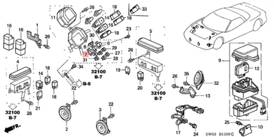 Unidad de control de fusible atornillable para automóvil Honda Acura genuina OEM NSX ☆ 38212-SM4-003 ☆ Foto 1 de 2
