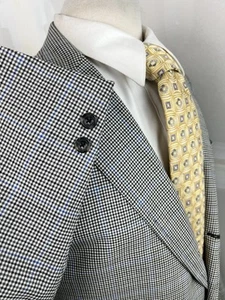 Brooks Brothers Own Make Men’s Gray Gingham Check Wool Sport Coat Blazer Sz 42 R - Picture 1 of 11