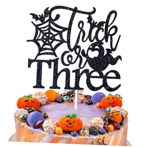 Trick or Three Cake Topper, Halloween 3. Geburtstag Tortendeko, Boo I'm Three, - Bild 1 von 8