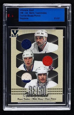 2003 ITG Ultimate Memorabilia 4th Edition Sapphire Vault 1/1 Bryan Trottier 0a4 - Image 1 of 3