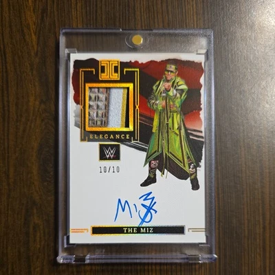 2023 Panini Impeccable WWE Elegance #EM-MIZ The Miz Patch Auto 10/10 Bookend  - Image 1 of 2