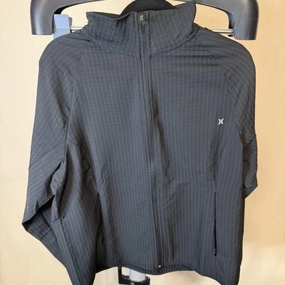 Chaqueta de Trail Hurley para Mujer Cuello Simulado Negra Ligera Cremallera Completa, XL Foto 1 de 4