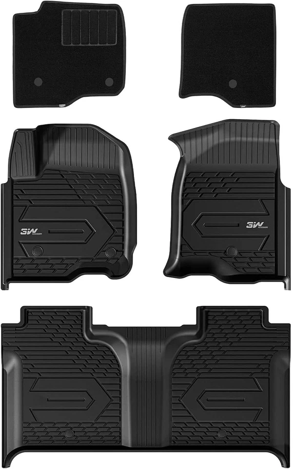 Tapetes de assoalho e carpete frontal 3W adequados para Chevy Silverado/GMC Sierra 19-26 - Imagem 1 de 1