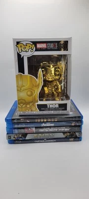 MARVEL MOVIE LOT (5 MOVIES) Blu-ray + THOR Funko Pop 381 COLLECTOR - Image 1 of 4