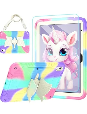 iPad Case for 10th/11th Gen 10.9/11 with Unicorn Stand Includes Tempered Glass - Image 1 of 4