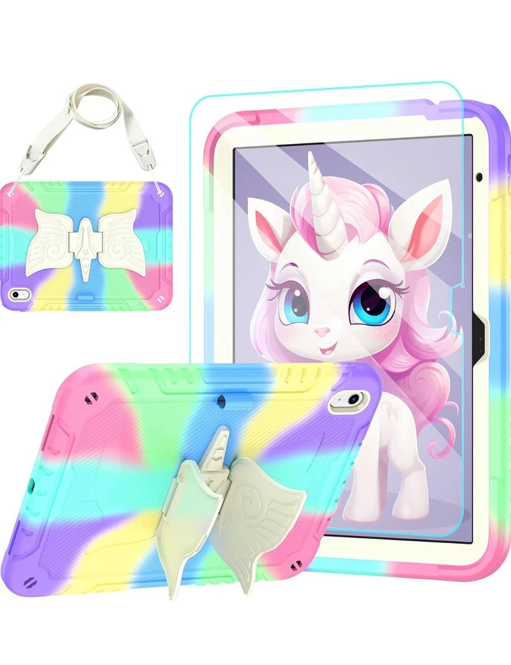 iPad Case for 10th/11th Gen 10.9/11 with Unicorn Stand Includes Tempered Glass - Image 1 of 4