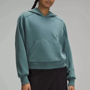 Lululemon Softstreme Hoodie Relaxed Fit Sz 12 Storm Teal Athleisure Active - Picture 1 of 11