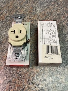 Pass & Seymour 5351-I Ivory Single Recpetacle 20A 125V  (lot Of 2) - Picture 1 of 2