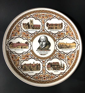 Piatto da collezione vintage Wedgwood Shakespeare's Stratford multicolore - Foto 1 di 2