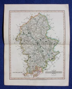 Original antique map STAFFORDSHIRE, John Cary, 1809 - Picture 1 of 3