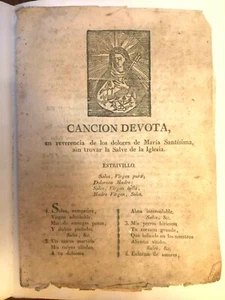 PLIEGO DE CORDEL, CANCIÓN DEVOTA,ed. Valladolid, ca. 1800 - Bild 1 von 3