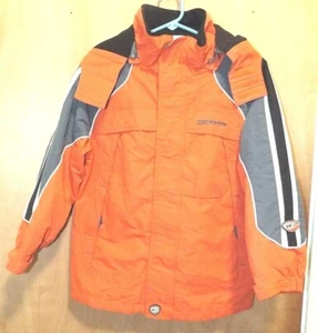 Weatherproof Garment Co. Orange & Gray Hooded Jacket Water Wind Resistant 10-12 - Picture 1 of 12