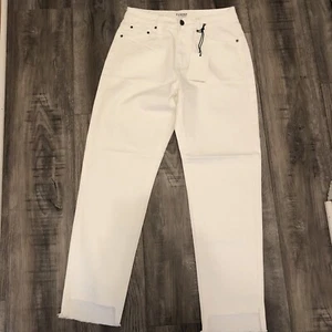 Anthropologie EVIDNT Los Angeles Womens Orsay Slim White Cropped Jeans 26 NEW - Picture 1 of 13