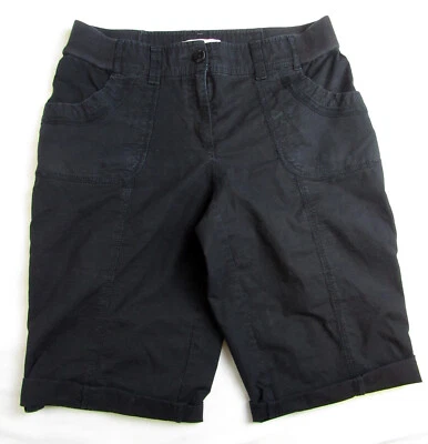 Pantalones Cortos Chico's Negros Puños Elásticos Acanalados Cintura Laterales Cierre Cremallera Talla 0.5 Foto 1 de 4