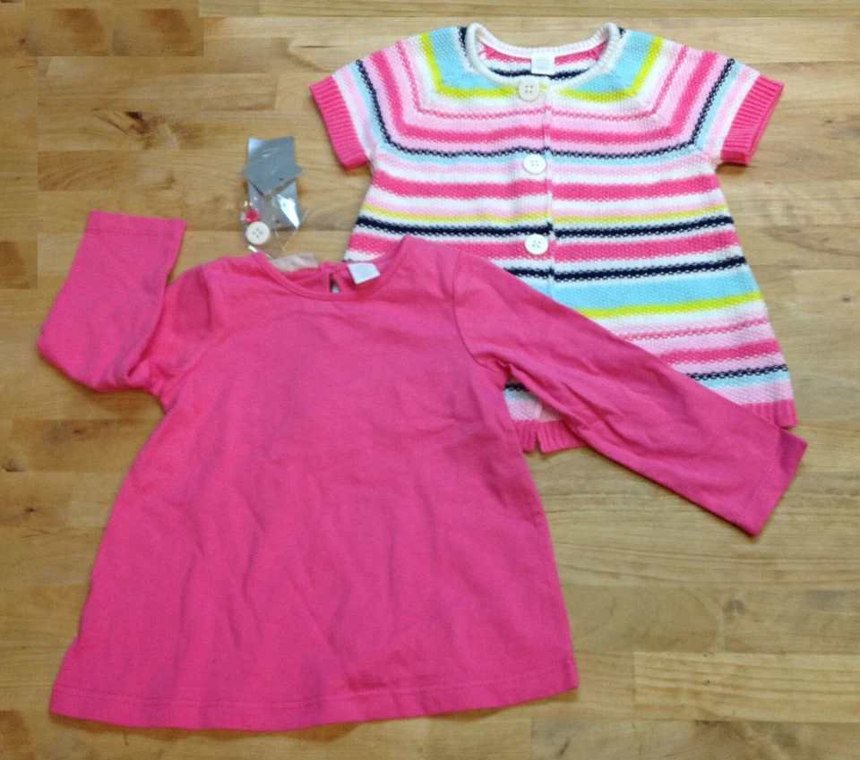 Conjunto de suéter y top a rayas de 2 piezas First Impressions para niñas, 12M Foto 1 de 1
