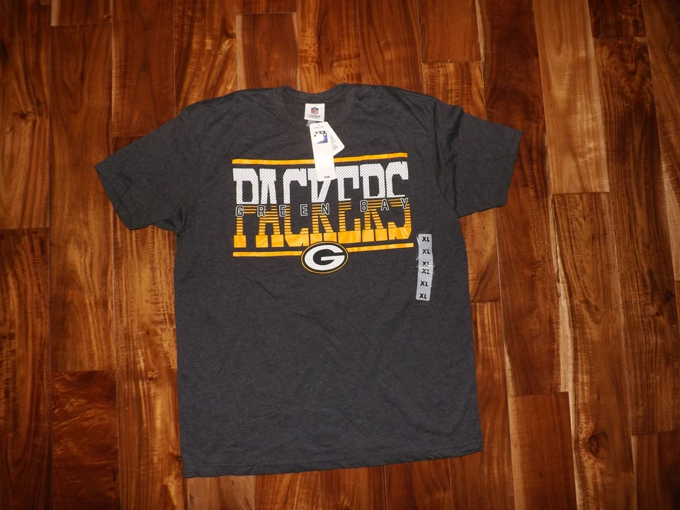 Новый с Ярлыками Мужские NFL команды одежда зеленый BAY PACKERS серый уголь футболка L большой - Изображение 1 из 1