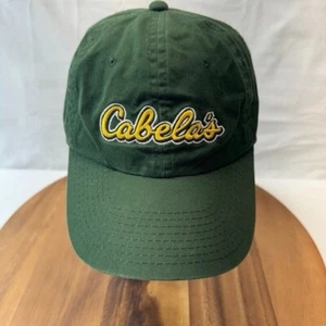VINTAGE Cabela's Hat Cap Strapback Green Yellow One Size Adjustable Embroidered - Picture 1 of 13
