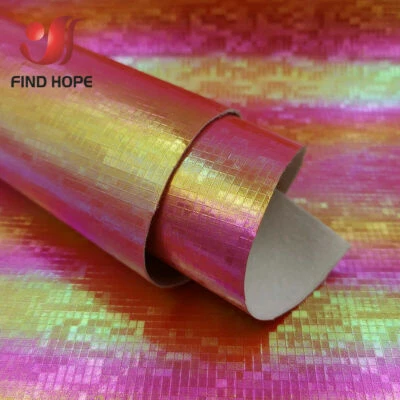MOSAIC Laser Iridescent PU Leather Fabric For Sewing Bag Clothing Bag DIY Decor - Image 1 of 4