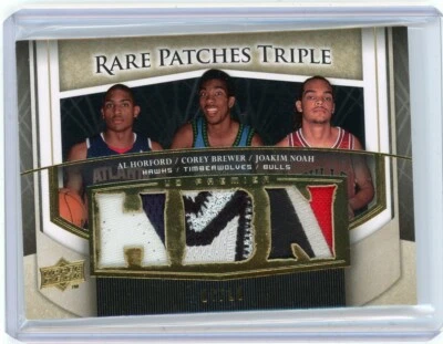 2007-08 UD Premier Basketball Patch Al Horford/Corey Brewer/Joakim Noah 07/10 - Image 1 of 2