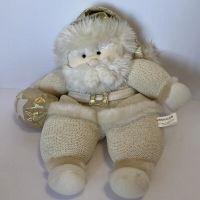 Golden Santa Claus Kringclaus Plush 14” W/ Gift Bag “Believe” By First And Main - Image 1 of 4