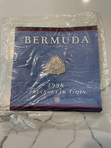 Bermuda 1998 Navigation Map 1 Dollar Triangular Coin 10/10 Sealed Cover
