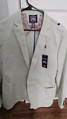 Blazer Savile Row Seersucker Masculino Verde/Estado Perfeito Novo com etiquetas - Imagem 1 de 4
