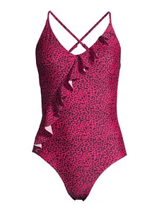Traje de baño Juicy Couture asimétrico de una pieza GUEPARDO ROJO Talla L ---------------E3 - Imagen 1 de 5
