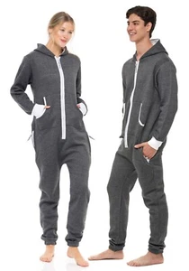 Mens Ladies one piece onsie1 Fleece Jumpsuit unisex pyjamas Sleepwear - Picture 1 of 148