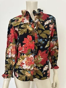 Kenzo Paris Kids Junior Girls Bold Floral Vintage Shirt 12A 150 cm Cotton 90s👧 - Picture 1 of 19