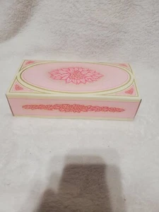 Vintage Avon Satin Glass Decorator Soap Dish, Pink Flowered Soaps W/ Box (17) - Picture 1 of 8
