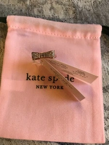 KATE SPADE NEW YORK READY SET BOW PAVE CRYSTAL & ROSE GOLD RING SIZE 6 $59 - Picture 1 of 2