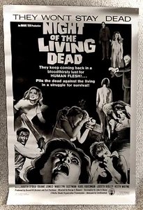 NIGHT OF THE LIVING DEAD 27x41 Silver Mylar 25th Anniversary Poster Geo Romero - Picture 1 of 8