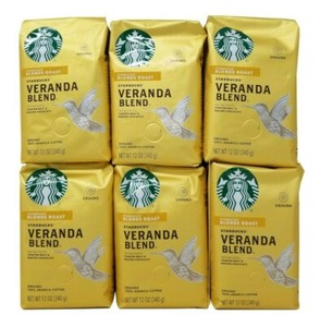 Starbucks Veranda Blonde Roast Ground Coffee 12 OZ Each - 6 Pack Exp June 2021