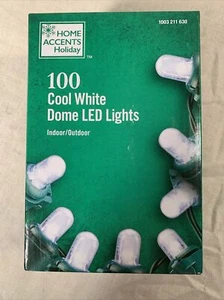 Home Accents Holiday 100 Cool White LED Dome String Lights 29 Ft Christmas - Picture 1 of 4