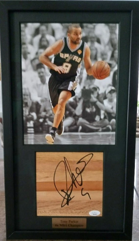 TONY PARKER НА ЗАКАЗ В РАМКЕ 11 X 20 КАРТИНА/АВТО ПОЛ ДОСКА JSA СЕРТИФИЦИРОВАННЫЙ AE94290 - Изображение 1 из 4