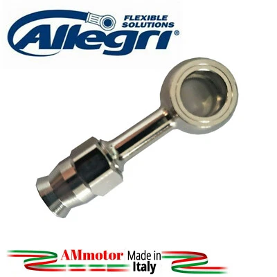 Raccordo Tubo Freno Diritto Occhiello Acciaio Inox Per Moto Allegri Aeronautico - Immagine 1 di 2