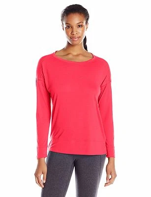 New Calvin Klein Performance Women's Yoga Drop Shoulder Icy Wash Top PF6T0278 - Image 1 of 4