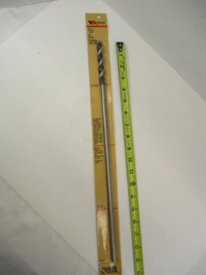 全新 VERMONT 1/2 英寸直径 x 18 英寸长钻头,# 13325 钟形挂钩,3/8 英寸柄,全新无标签 — 第 1/4 张图片