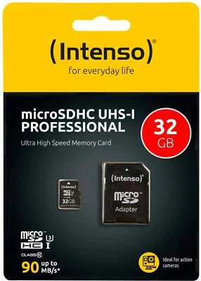 Intenso Scheda di Memoria microSDHC 32 GB Classe 10 UHS-I 3433480 - Immagine 1 di 4
