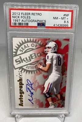 2012 Fleer Retro 1997 Autographics Nick Foles PSA 8.5 Rookie Auto RC MVP - Image 1 of 4