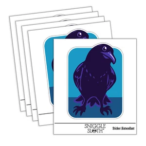 Curious Crow Raven Tilting Head Laptop Water Bottle Car Window Sticker 5 Pack - Picture 1 of 10