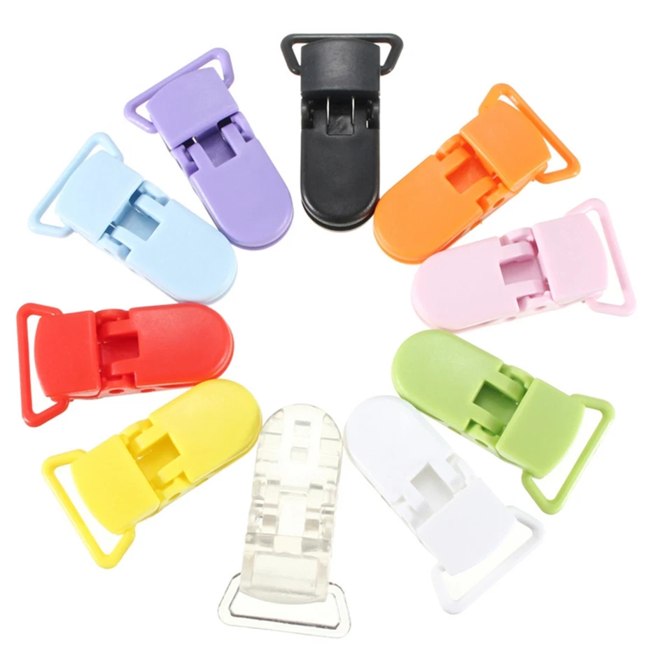 100Pcs Plastic Pacifier Clips Holder Bulk Baby Infant Girls Boys Dummy Clips - image 1 of 4
