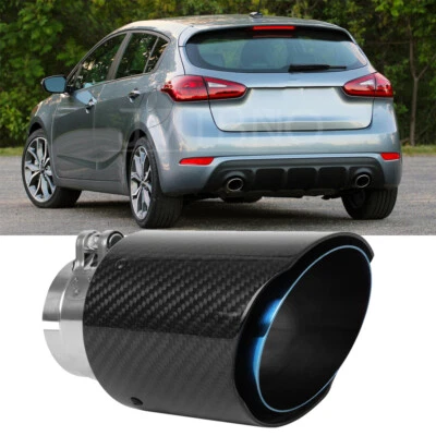 Para Kia Forte5 2.5" Entrada 4" Salida Fibra de Carbono Punta de Escape Abrazadera Acero Inoxidable Foto 1 de 4