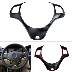 Steering Wheel Trim Cover Carbon Fiber Look Fit BMW 3 Series E90 E92 E93 05-2011 - Picture 1 of 10