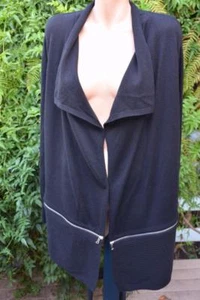 SUSSAN Draped Front BLACK Cardi/Jacket Size XL-18/20 NEW rrp$99.95 Zip Trim - Picture 1 of 1