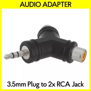 3.5mm Plug to 2 x RCA Jack Adapter AUX Stereo to Dual RCA Triangular Y-Splitter - Picture 1 of 3