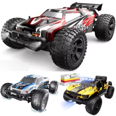 DEERC 1/10 4WD RC Car 48km/h Off Road High Speed RC Monster Truck 40min 2Battery