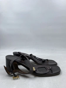 Gucci Brown Leather High Heel Sandal W 9B - Picture 1 of 11