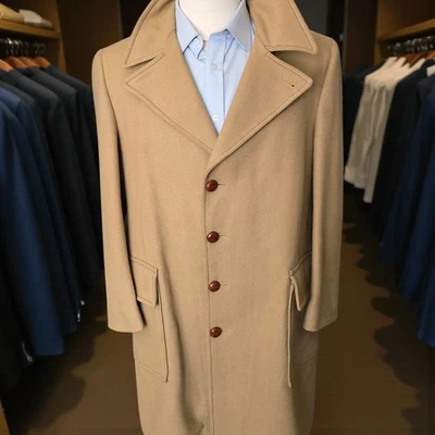Vintage Heavy Wool Overcoat 42r Camel Color 1970s Mcgregor Wide Lapel - Image 1 of 4